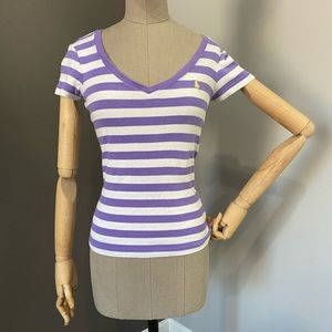 Ralph Lauren Sport Cute Stripe Short Sleeve V-Neck
